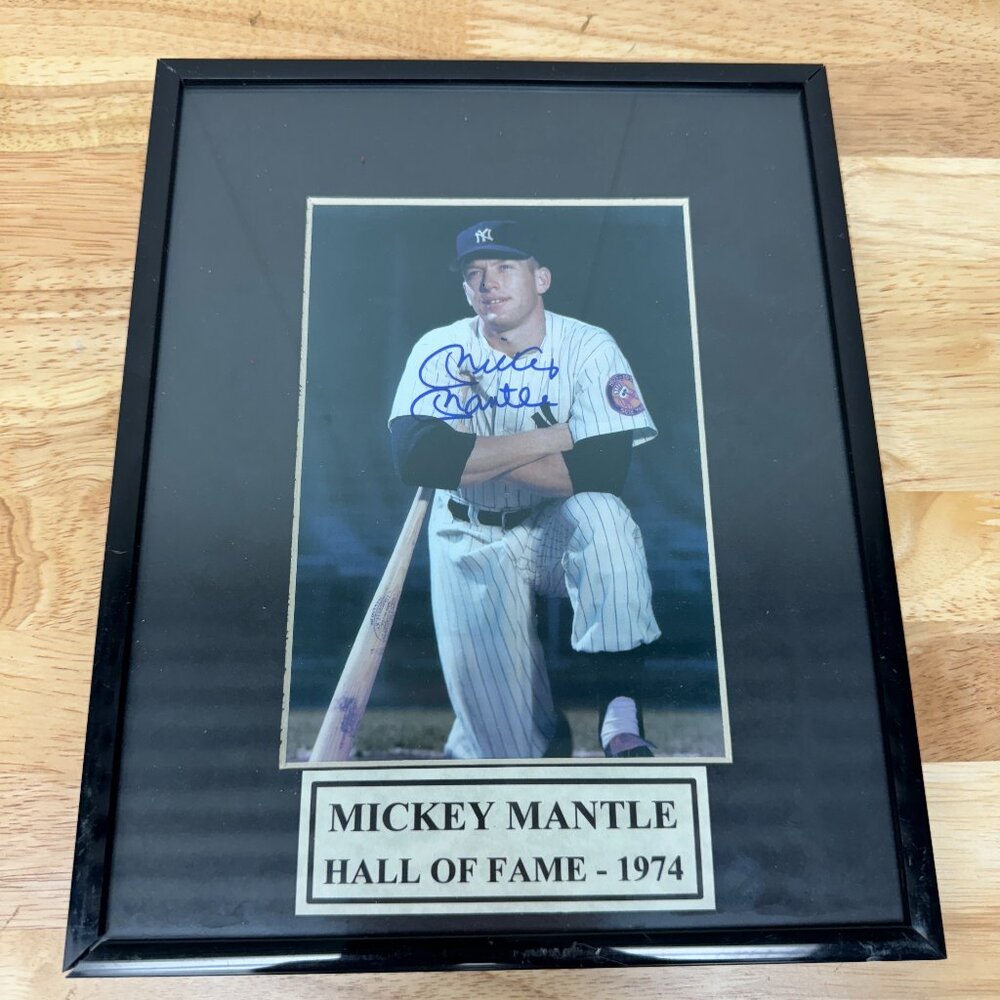 Mickey Mantle Autograph - Framed w/ COA - Hall of Fame 1974